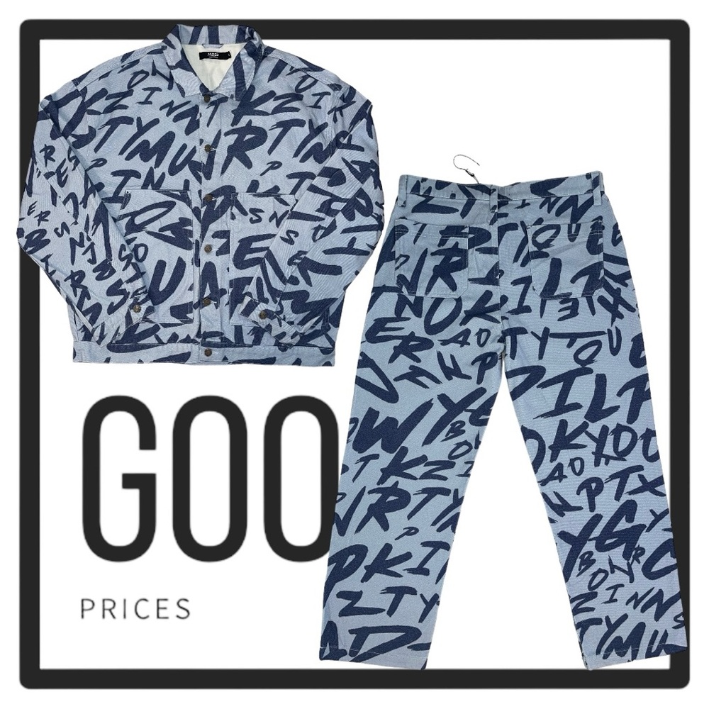 Jaded London Blue and White Graphic Set